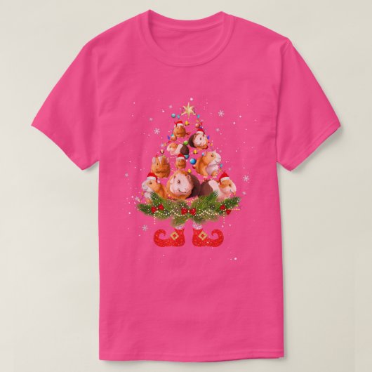 Guinea Weihnachtsbaum Lichter Niedliche Weihnachts T-Shirt (Design vorne)