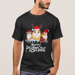 Guinea Weihnachtslicht Weihnachtsmannmütze Weihnac T-Shirt