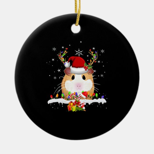 Guinea Weihnachtsweihnachtsleuchten Keramik Ornament (Vorne)