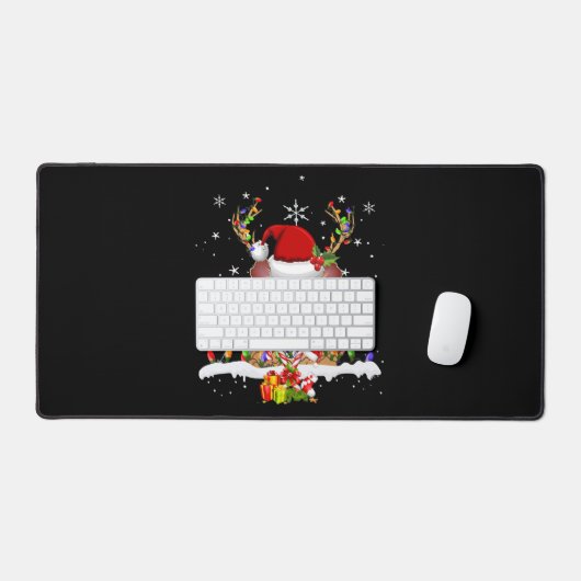 Guinea Weihnachtsweihnachtsleuchten Schreibtischunterlage (Tastatur & Maus)