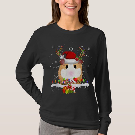 Guinea Weihnachtsweihnachtsleuchten T-Shirt (Vorderseite)