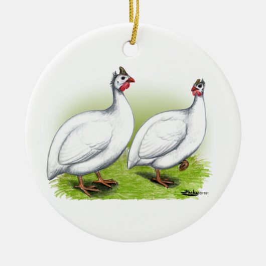 Guinea: Weiß Keramik Ornament (Vorne)