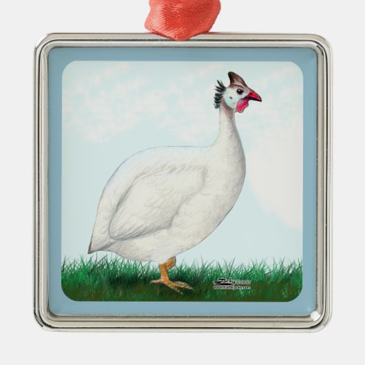Guinea White Ornament Aus Metall (Vorne)