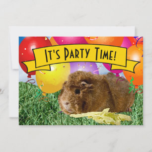 Guinea zum zweiten Geburtstag des Party Pig Balloo Einladung