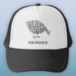 Guineafowl Bird Personalisiert Truckerkappe<br><div class="desc">Eine lustige Guinea,  die herumpickt. Originelle Kunst von Nic Squirrell. Ändern Sie den Namen oder den Text,  um ihn zu personalisieren.</div>