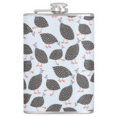 Guineafowl Fun Bird-Muster Flachmann (Vorderseite)