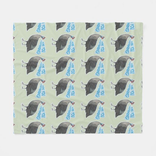 Guineafowl Funny lauud vogel Cartoon Fleecedecke (Vorderseite (Horizontal))