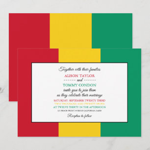 guineische Flagge, Flagge der Guinea Hochzeit Einladung