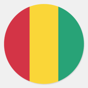 guineische Flagge, Flagge der Guinea Runder Aufkleber