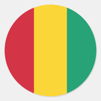 guineische Flagge, Flagge der Guinea Runder Aufkleber