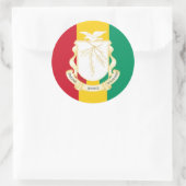 Guineische Flagge & nationales Siegel, Flagge der  Runder Aufkleber (Tasche)
