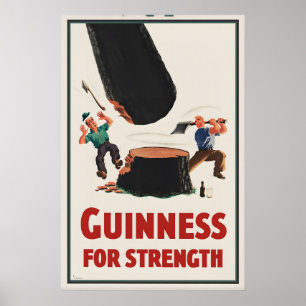 Guinness For Strength Poster Druck   Vintage John