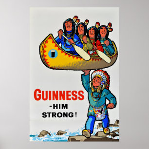 Guinness Him Strong - Vintage Poster Drucke