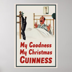 Guinness Weihnachtsstrumpf Poster Druck John