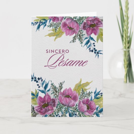 Guirnalda de Anémonas Rosas Tarjeta de Condolencia Karte (Vorderseite)