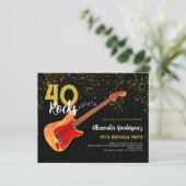 Guitar 40. Geburtstag Party Gold Glitzer Budget (Stehend Vorderseite)