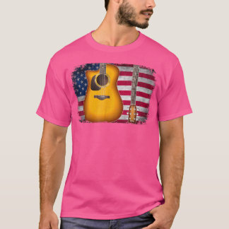 Guitar 4. Juli Geschenk American Flag for Men Wome T-Shirt