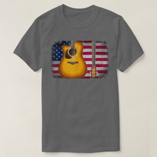 Guitar 4. Juli Geschenk American Flag for Men Wome T-Shirt (Design vorne)