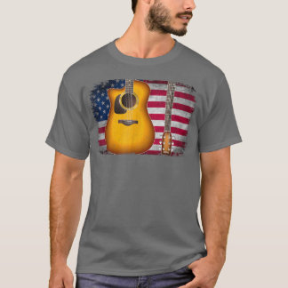 Guitar 4. Juli Geschenk American Flag for Men Wome T-Shirt
