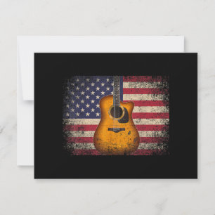 Guitar 4. Juli Gift American Flag USA - Countr Dankeskarte