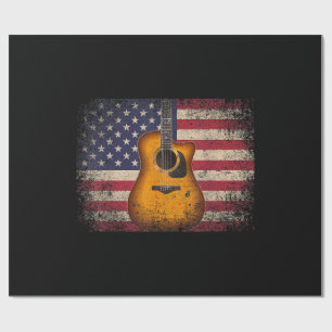 Guitar 4. Juli Gift American Flag USA - Countr Geschenkpapier