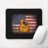 Guitar 4. Juli Gift American Flag USA - Countr Mousepad (Mit Mouse)
