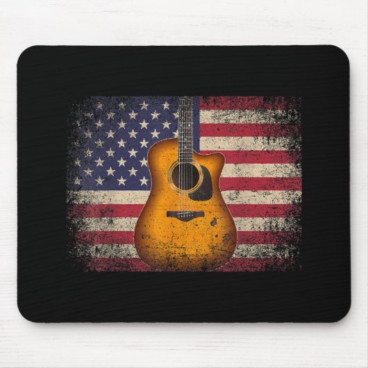 Guitar 4. Juli Gift American Flag USA - Countr Mousepad (Vorne)