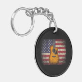 Guitar 4. Juli Gift American Flag USA - Countr Schlüsselanhänger (Vorderseite links)