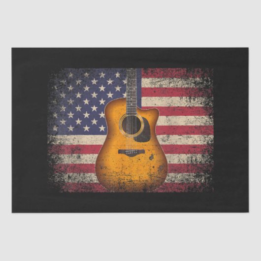Guitar 4. Juli Gift American Flag USA - Countr Seidenpapier (Vorderseite)