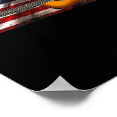 Guitar 4. Juli Gifts American Flag USA Poster (Ecke)