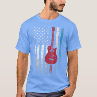 Guitar 4th of July Gift American Flag USACountry M T-Shirt