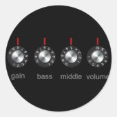 Guitar Amp Knobs Runder Aufkleber (Vorderseite)