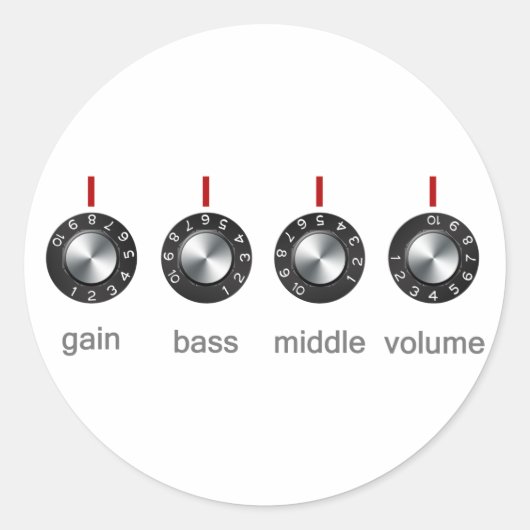 Guitar Amp Knobs Runder Aufkleber (Vorderseite)