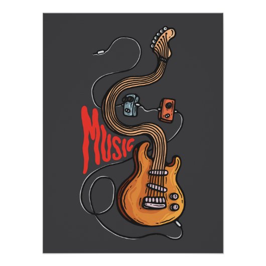 Guitar and effect pedals MUSIC Poster (Vorderseite)