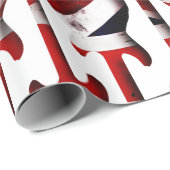 Guitar Art - Union Jack British England UK Flag Geschenkpapier (Rolleneckpunkt)