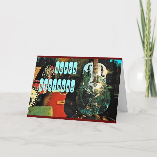 Guitar Birthday Card Karte (Vorderseite)