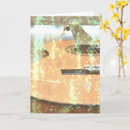 Guitar Birthday Card Karte (Gelbe Blume)