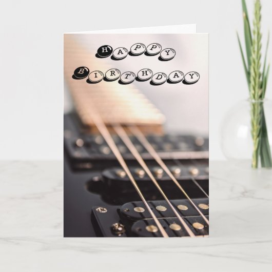 Guitar Birthday Card Karte (Vorderseite)