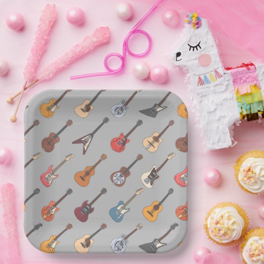 Guitar Birthday Party Pappteller (Party)