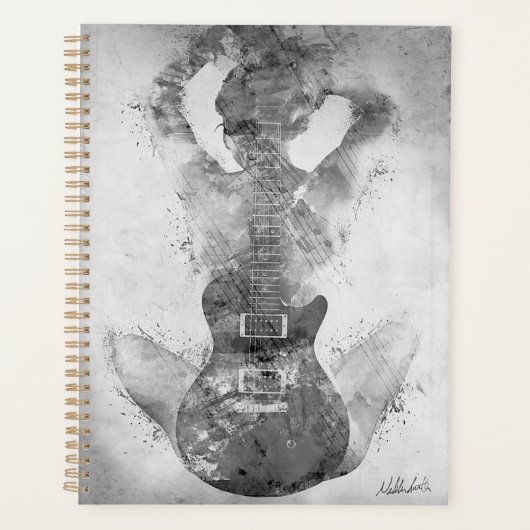 Guitar Black and White Planners Planer (Vorderseite)