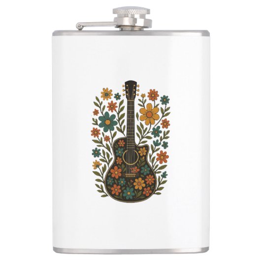 Guitar & Bloom Designs Flachmann (Vorderseite)