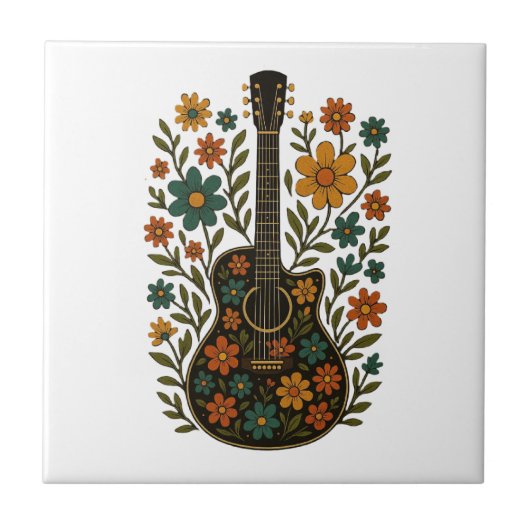 Guitar & Bloom Designs Fliese (Vorderseite)