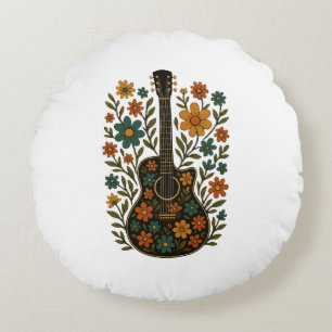 Guitar & Bloom Designs Rundes Kissen