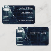 GUITAR Blue Aquamarin Metallic Visitenkarte (Vorne/Hinten)