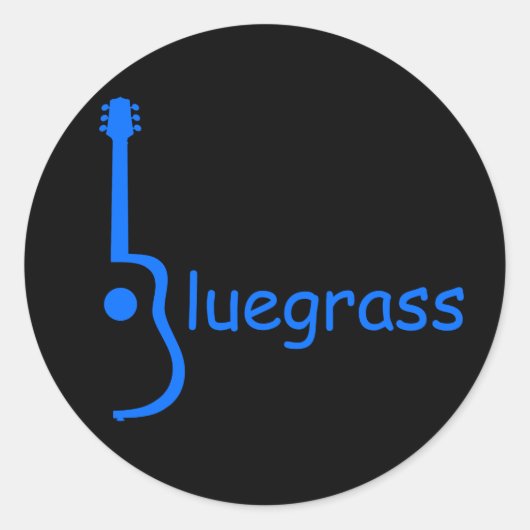 Guitar Bluegrass Runder Aufkleber (Vorderseite)