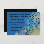 Guitar Boy Bat Bar Mitzvah Einladungs-Antwortkarte Einladung (Vorne/Hinten)