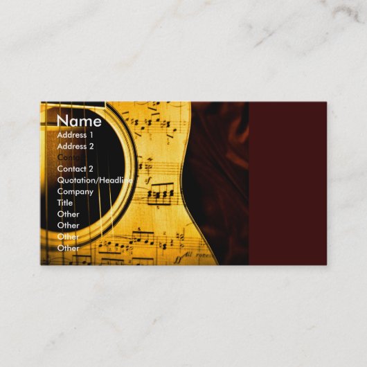 Guitar Business Card Visitenkarte (Vorderseite)