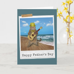 Guitar Cat Happy Father's Day Card Karte