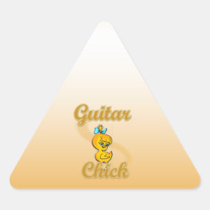 Guitar Chick Dreieckiger Aufkleber