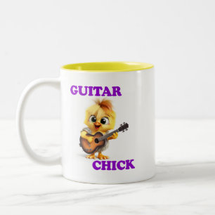 Guitar Chick Music Lover Zweifarbige Tasse